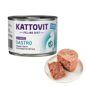 Вологий корм Kattovit Veterinary Gastro Duck для котів із захворюваннями шлунково-кишкового тракту та підшлункової залози, беззерновий, дієтичний, качка, 0.185 кг