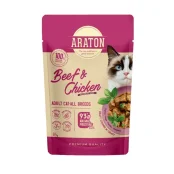 Вологий корм Araton Adult Cats All Breeds with Beef and Chicken для дорослих котів, яловичина з куркою, 85 г
