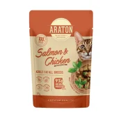 Вологий корм Araton Adult Cats All Breeds with Salmon and Chicken для дорослих котів, лосось з куркою, 85 г