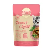 Вологий корм Araton Kitten All Breeds with Turkey and Chicken для кошенят, індичка з куркою, 85 г