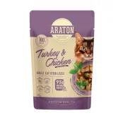 Вологий корм Araton Sterilised Adult Cats All Breeds with Turkey and Chicken для стерилізованих дорослих котів, індичка з куркою, 85 г
