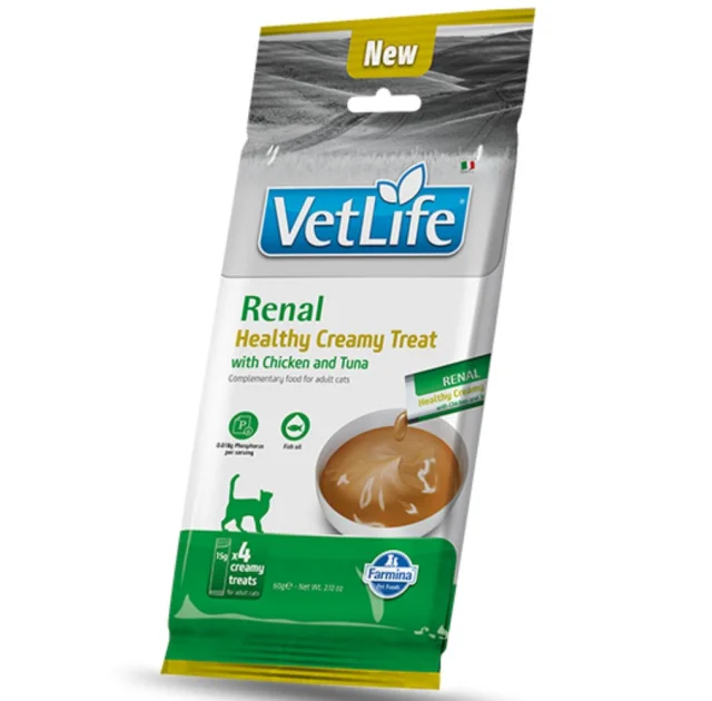 Лакомства Farmina VET LIFE CAT RENAL для кошек, кремовые, с курицей и тунцом, 60 г