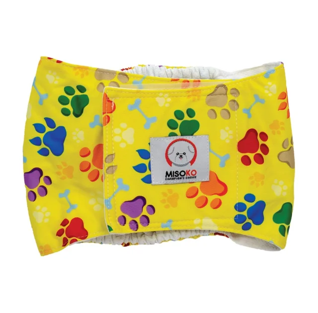 Подгузники Misoko&Co для собак (кобелей), многоразовые, лапки, размер XL