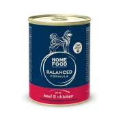 Консервированный корм Home Food DOG ADULT Balanced Formula для собак, паштет с говядиной и курицей, 0.36 кг