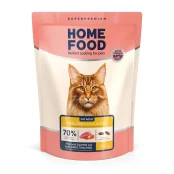 Корм Home Food CAT ADULT для котів великих порід, телятина з лососем та в'яленими томатами, 0.4 кг