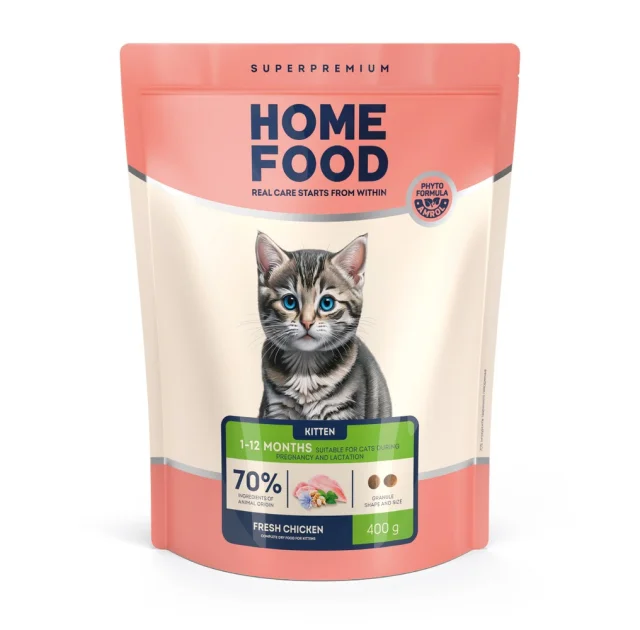 Корм Home Food KITTEN для кошенят, Fresh Chicken, 0.4 кг