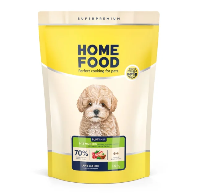 Корм Home Food PUPPY MINI для цуценят малих порід, ягнятина та рис, 1.6 кг