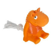 Игрушка Misoko&Co для собак, бегемотик на веревке, латекс, оранжевый, 21 см