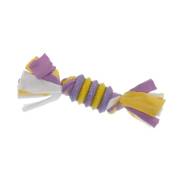Игрушка Misoko&Co для собак, кольцо с веревками, латекс, фиолетовый/желтый, 20 см