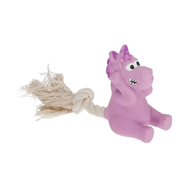 Игрушка Misoko&Co для собак, лошадь на веревке, латекс, фиолетовая, 16.5 см