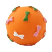 Игрушка Misoko&Co для собак, мяч с косточками, винил, оранжевый, 7.6 см