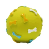 Игрушка Misoko&Co для собак, мяч с косточками, винил, зеленый, 7.6 см