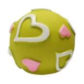 Игрушка Misoko&Co для собак, мяч с сердцами, винил, зеленый, 7.6 см