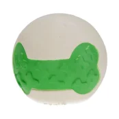 Игрушка Misoko&Co для собак, мяч с косточками, латекс, зеленый/белый, 6.35 см