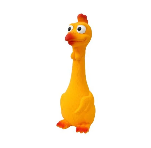 Игрушка Misoko&Co для собак, сидячий цыпленок, латекс, оранжевый, 20.5 см