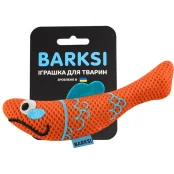 Іграшка Barksi для котів, дентальна, з дзвіночком, риба, помаранчева