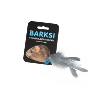 Іграшка Barksi для котів, з дзвіночком і пір’ям, мишка
