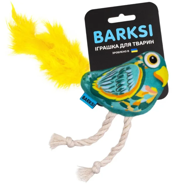 Іграшка Barksi для котів, з дзвіночком, папуга