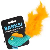 Іграшка Barksi для котів, з дзвіночком і пір’ям, рибка, ментолова