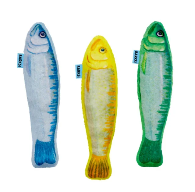 Игрушка Barksi для кошек, с кошачьей мятой и колокольчиком, сардины, 3 шт.