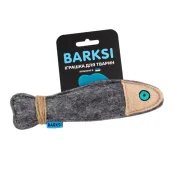 Игрушка Barksi для кошек, с веревкой, рыбка, серая
