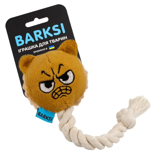 Іграшка Barksi для собак, з пищалкою та канатом, ведмедик