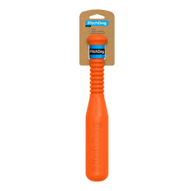 Игровая бита для апортировки PitchDog, оранжевая, 35×6 см.