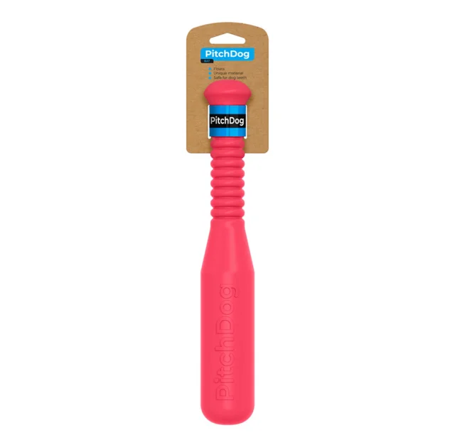 Игровая бита для апортировки PitchDog, розовая, 35×6 см.