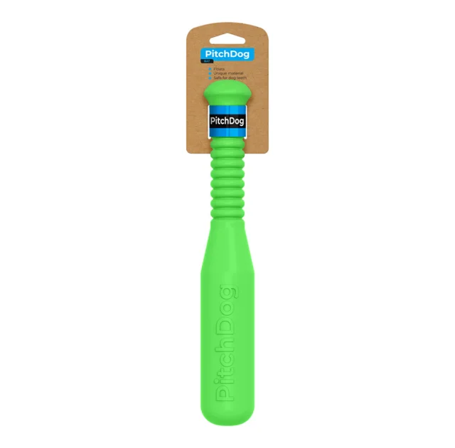 Игровая бита для апортировки PitchDog, салатовая, 35×6 см.