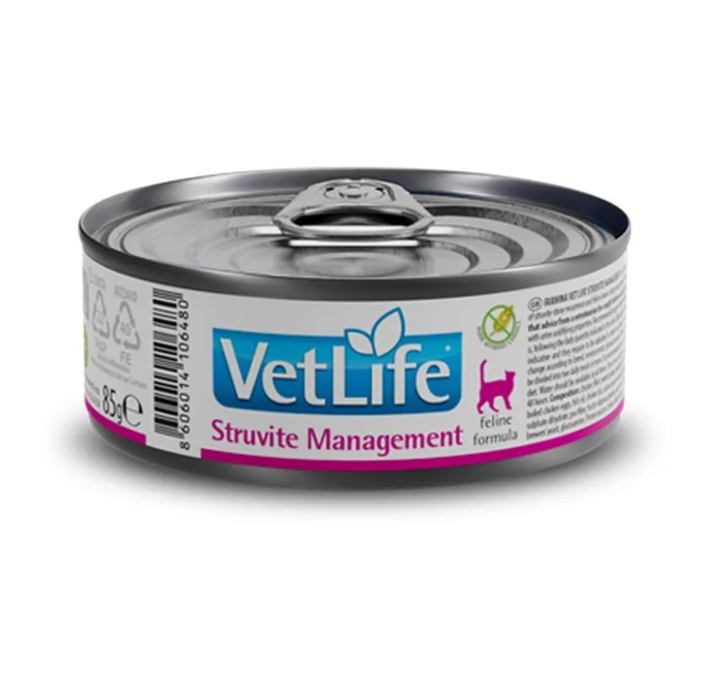 Вологий корм Farmina Vet Life Management Struvite для дорослих котів, для лікування та профілактики  рецидивів струвітних уролітів, 85 г
