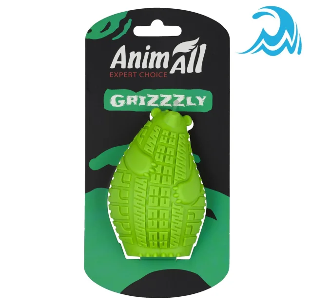 Іграшка AnimАll GrizZzly Ведмідь для собак, зелена, 10.1×6.6×6.6 см
