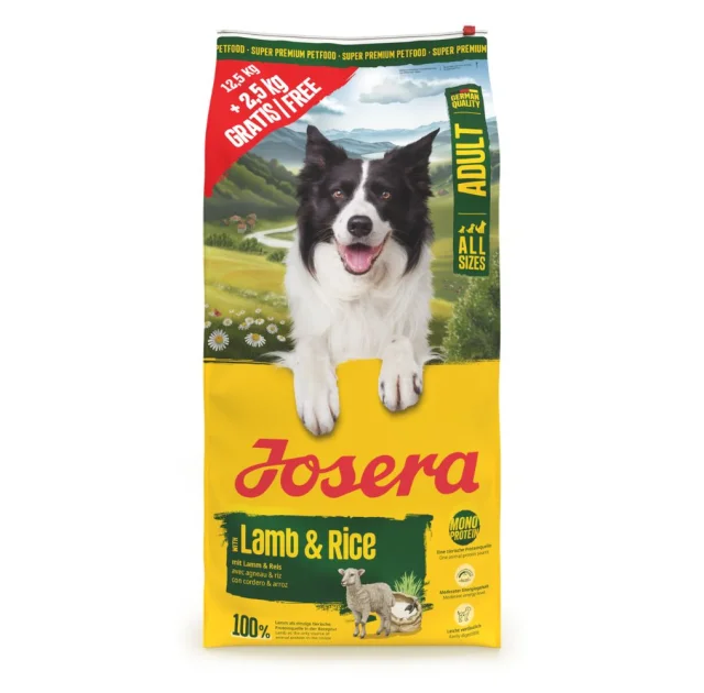Сухой корм Josera для взрослых собак всех пород, ягнёнок с рисом, 12.5 + 2.5 кг