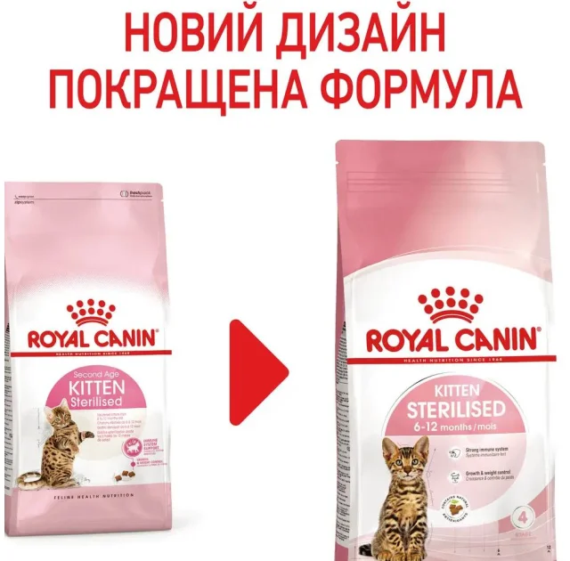 Сухий корм Royal Canin Kitten Sterilised для стерилізованих кошенят до 12 місяців, 2 кг