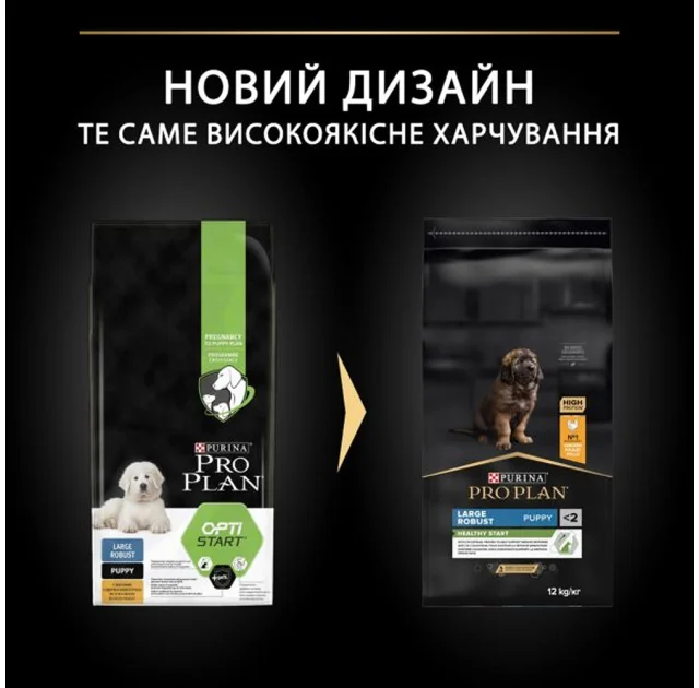 Сухий корм Purina Pro Plan Puppy Large Robust для цуценят великих порід, з куркою, 12 кг