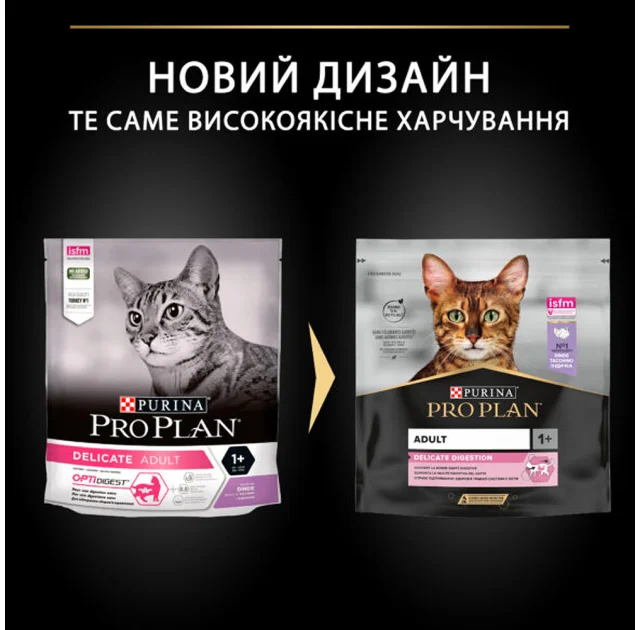 Сухий корм Purina Pro Plan Cat Delicate Turkey для котів з чутливим травленням, з індичкою, 400 г