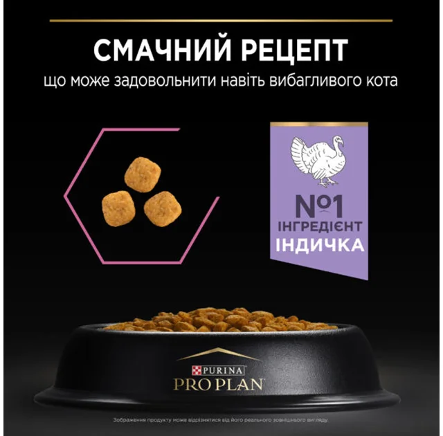 Сухий корм Purina Pro Plan Cat Delicate Turkey для котів з чутливим травленням, з індичкою, 400 г
