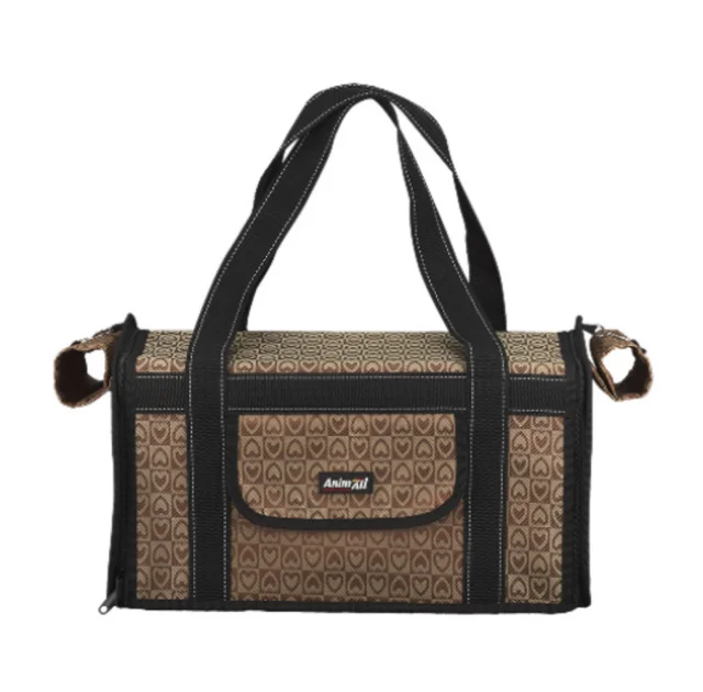 Сумка-переноска AnimAll жесткая для кошек и собак мелких пород, шоколад, 45×25×29 см