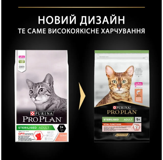 Сухий корм Purina Pro Plan Cat Sterilised Salmon для стерилізованих котів, з лососем, 10 кг