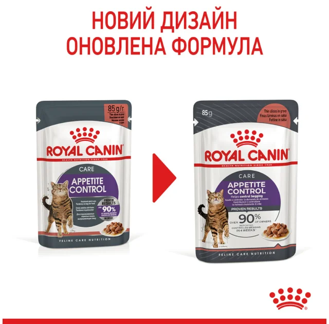 Вологий корм Royal Canin Appetite Control Care шматочки в соусі, для стерилізованих котів, 85 г