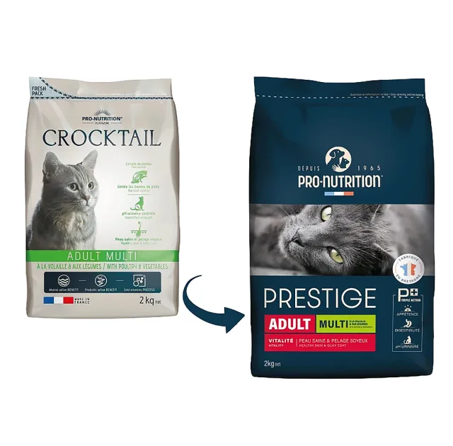 Сухой корм Pro-Nutrition Flatazor Prestige Cat Adult Multi для взрослых кошек, с птицей и овощами, 2 кг