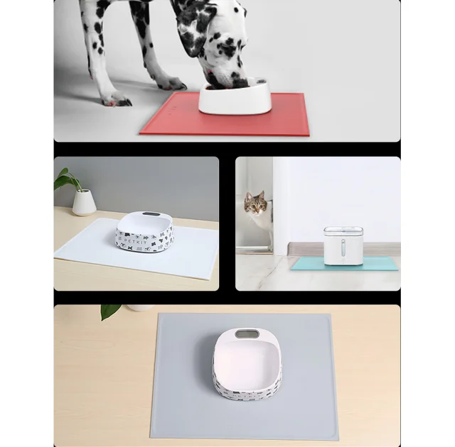 Килимок під миску Petkit Pet Mat Grey для котів та собак, антиковзний, силікон, 46×34 см, сірий