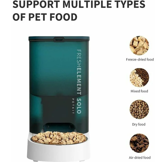 Смарт годівниця Petkit Fresh Element Solo Green для собак та котів, 3 л, 16.7×31.6×29.6 см, зелена