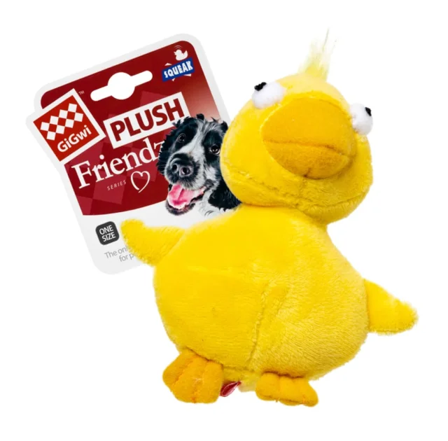 Іграшка для собак GiGwi Plush, Качка з пищалкою, плюш, штучне / тканина, МТХ, 11 см