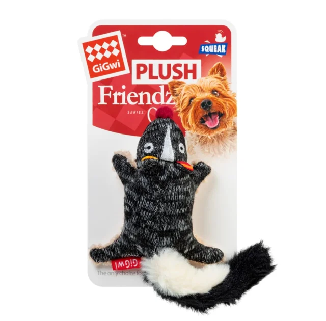 Іграшка для собак GiGwi Plush, Скунс з пищалкою, текстиль, 9 см