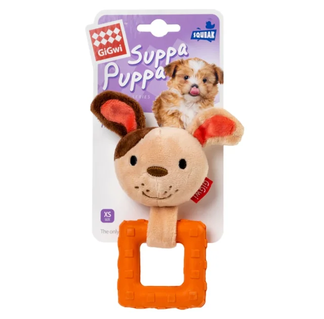 Іграшка для собак GiGwi Suppa Puppa, Собачка з пищалкою, текстиль / гума, 15 см