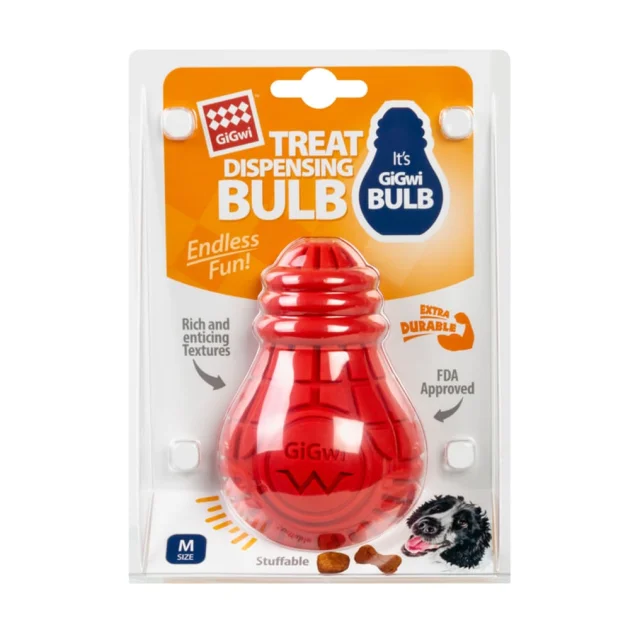 Іграшка для собак GiGwi Bulb Rubber, Лампочка резинова, гума, M, червона