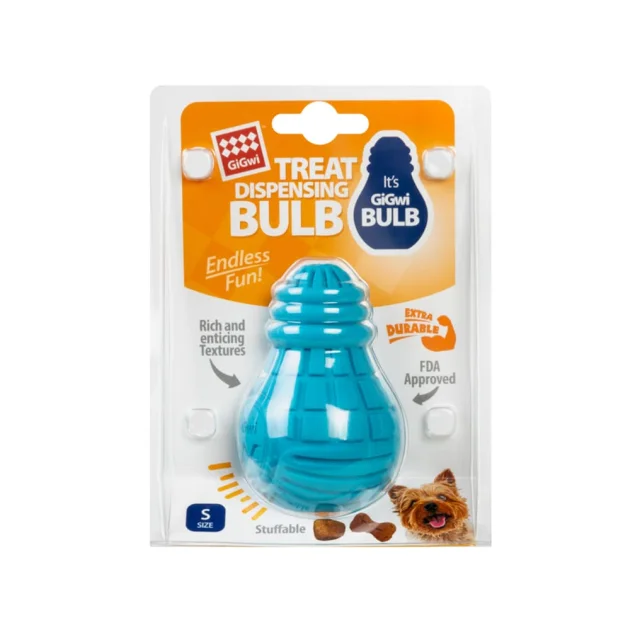 Игрушка для собак GiGwi Bulb Rubber, Лампочка резиновая, резина, S, голубая