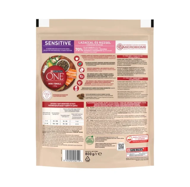 Сухий корм Purina One Mini & Small Sensitive для собак дрібних порід, з лососем та рисом, 800 г