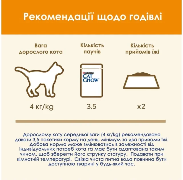 Вологий корм Purina Cat Chow для дорослих котів, з лососем та зеленою квасолею, 10 × 85 г