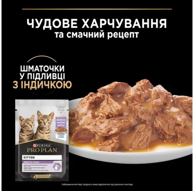 Влажный корм Purina Pro Plan Kitten Healthy Start для котят, с индейкой, 10 × 85 г